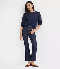 Patch Pocket High Rise Kick Crop Jeans Classic Rinse Wash