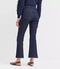 Patch Pocket High Rise Kick Crop Jeans Classic Rinse Wash