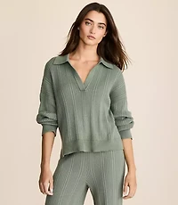Lou & Grey Ribbed Collared Sweater