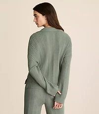 Lou & Grey Ribbed Collared Sweater