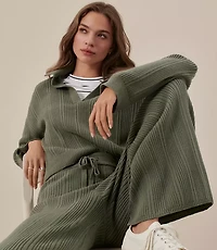 Lou & Grey Ribbed Collared Sweater