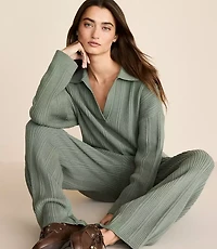 Lou & Grey Ribbed Collared Sweater