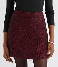 Herringbone Tweed Mini Skirt