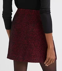 Herringbone Tweed Mini Skirt