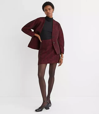 Herringbone Tweed Mini Skirt