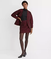 Herringbone Tweed Mini Skirt