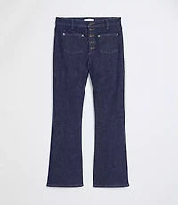 Petite Patch Pocket High Rise Kick Crop Jeans Classic Rinse Wash