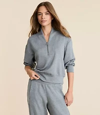 Lou & Grey Heathered Scubasoft Half Zip Top