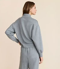 Lou & Grey Heathered Scubasoft Half Zip Top