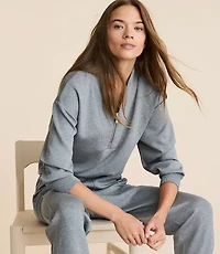 Lou & Grey Heathered Scubasoft Half Zip Top