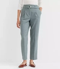 Petite Belted Taper Pants in Melange