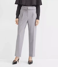 Petite Belted Taper Pants Melange