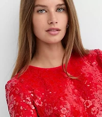 Sequin Short Sleeve Mini Dress