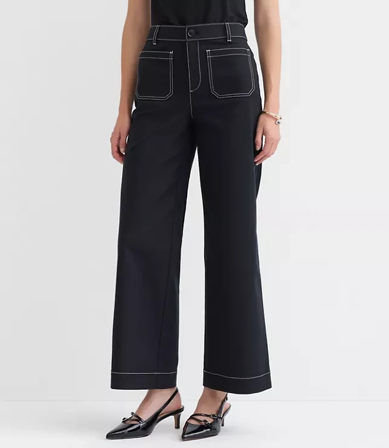 Tall Palmer Wide Leg Pants Pique
