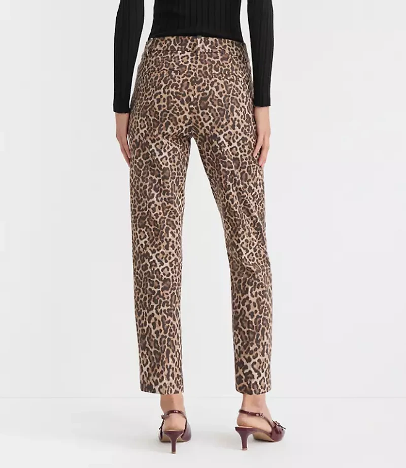 Petite Curvy Riviera Slim Pants Leopard Print Bi-Stretch