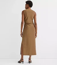 Shimmer Side Ruched Midi Dress