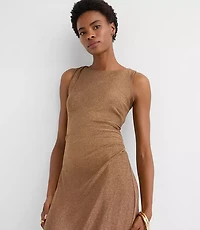 Shimmer Side Ruched Midi Dress