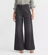 High Rise Trouser Jeans Washed Black Wash