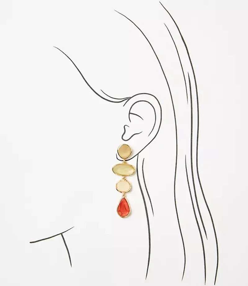 Hammered Triple Drop Earrings
