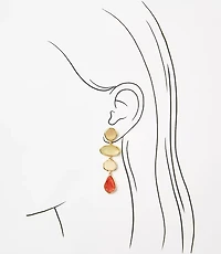 Hammered Triple Drop Earrings