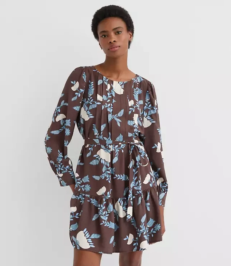 Garland Pleated Mini Flounce Dress