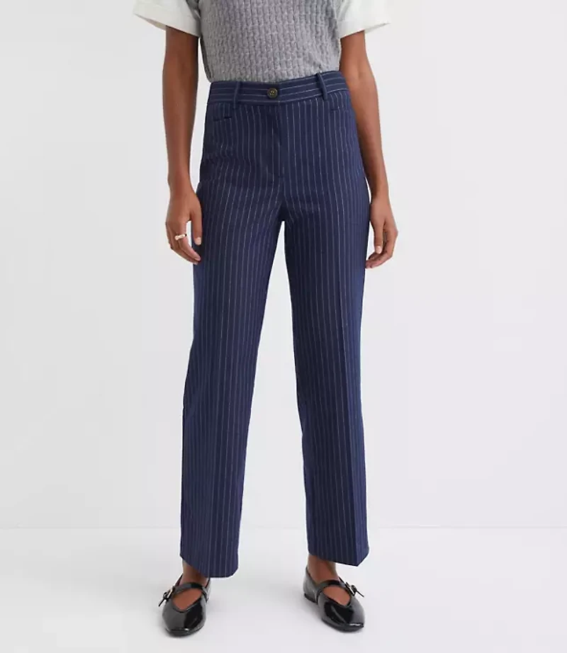 Curvy Parker Straight Pants Pinstripe