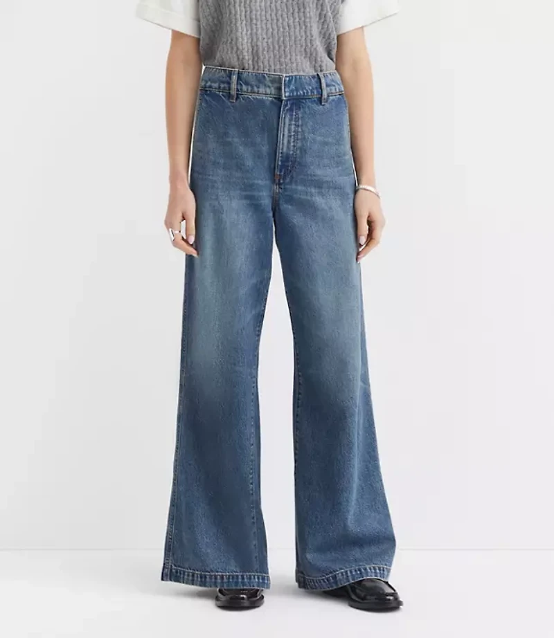 Curvy High Rise Trouser Jeans Authentic Vintage Mid Wash