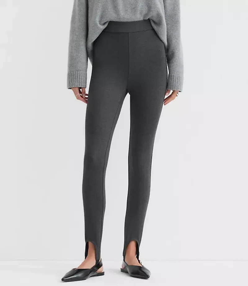 Petite Stirrup Leggings Heathered Ponte