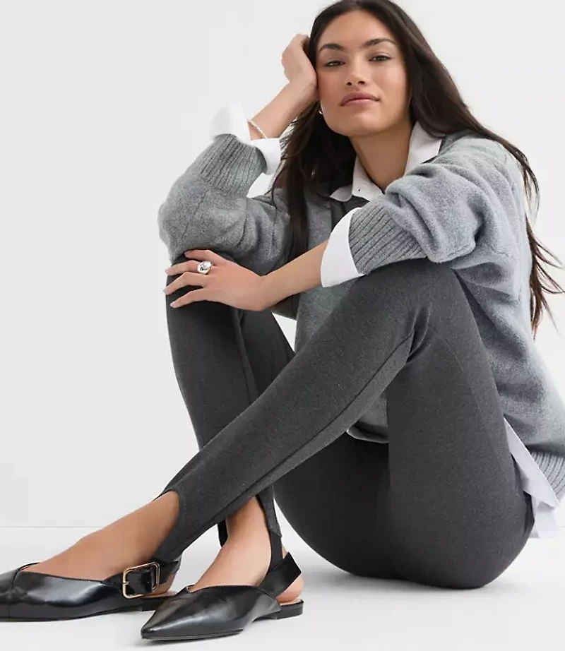 Petite Stirrup Leggings Heathered Ponte