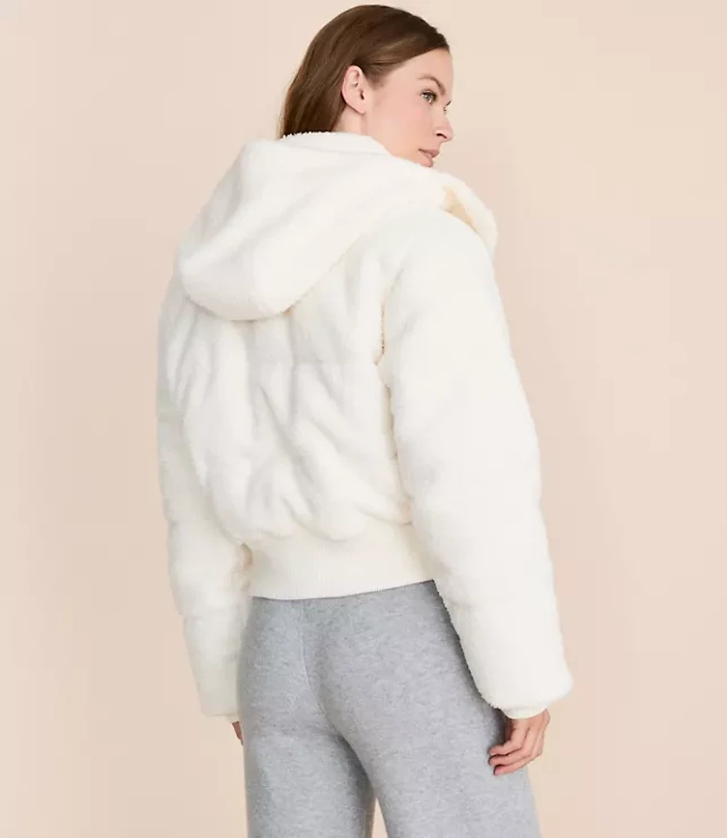 Lou & Grey Hooded Sherpa Puffer Jacket