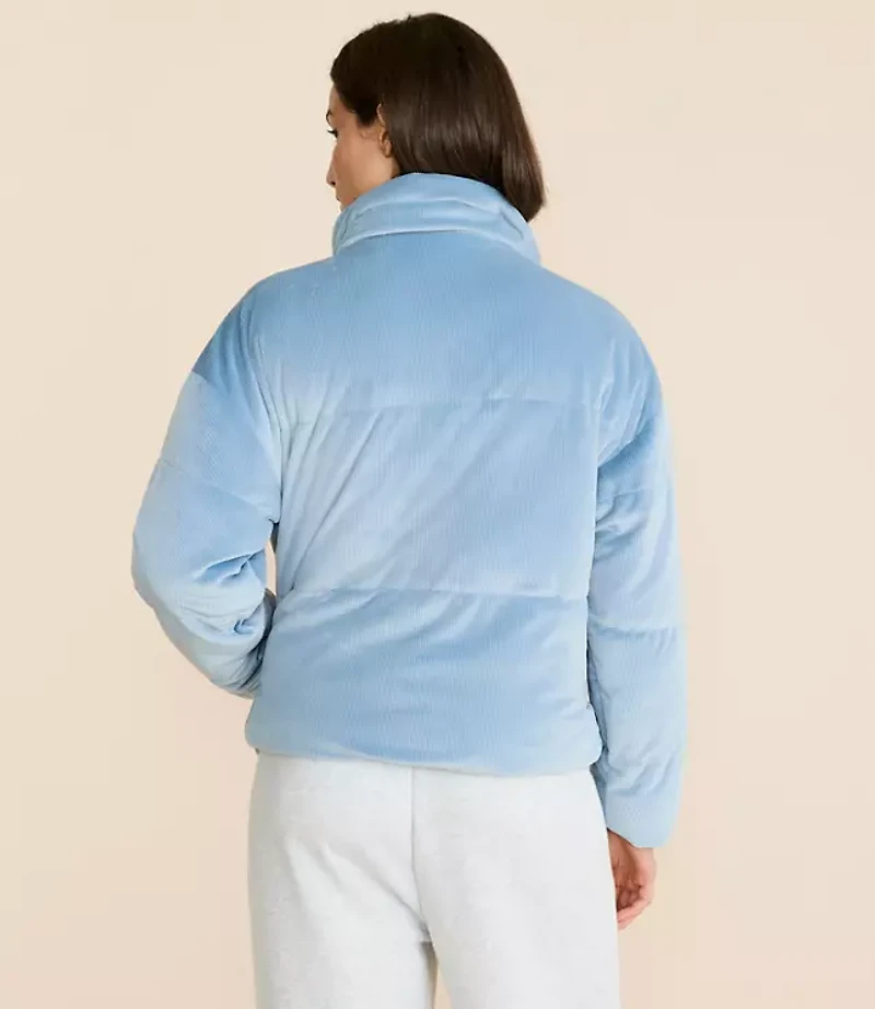 Lou & Grey Ribbed Velour Puffer Jacket