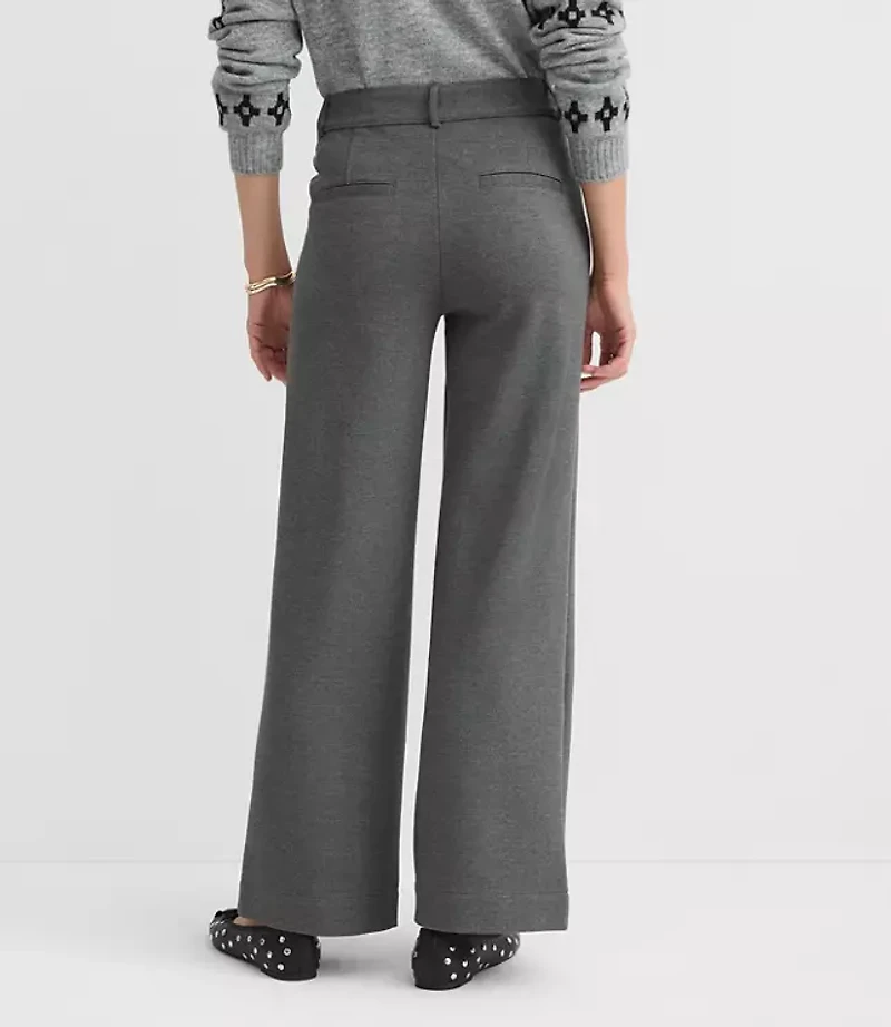 Palmer Wide Leg Pants Heathered Ponte
