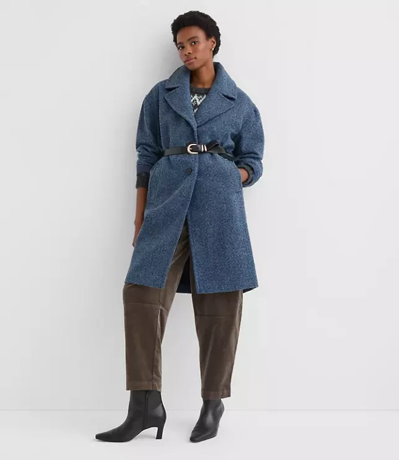 Boucle Twill Cocoon Coat