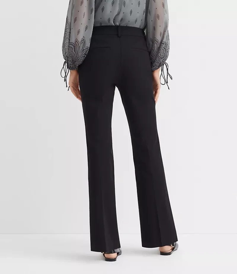 Petite Tab Waist Boot Cut Pants Bi-Stretch