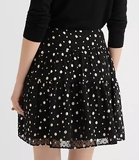Shimmer Clip Ruffle Mini Skirt