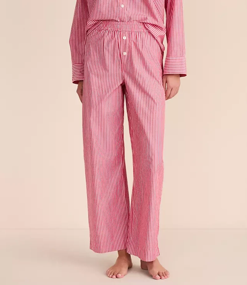 Striped Poplin Pajama Pants