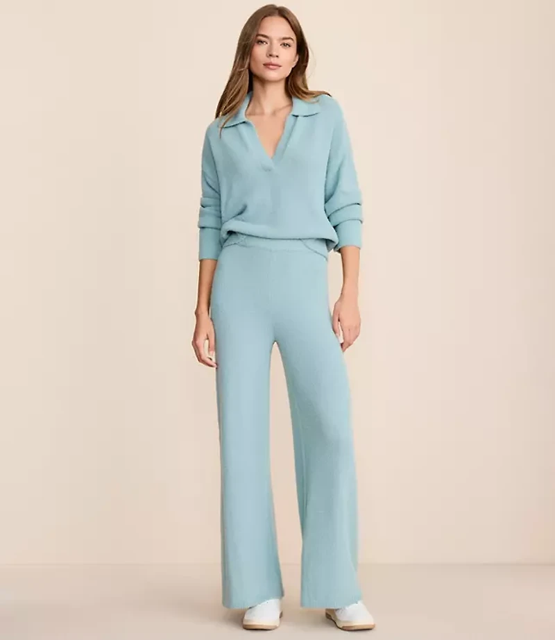 Lou & Grey Fuzzy Wide Leg Sweater Pants