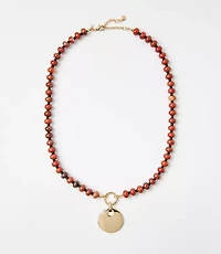 Beaded Coin Statement Necklace