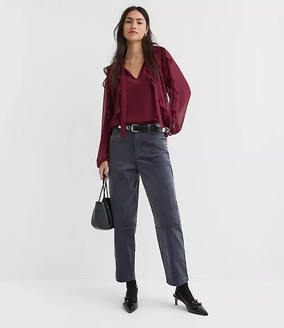 Barrel Pants Stretch Velvet