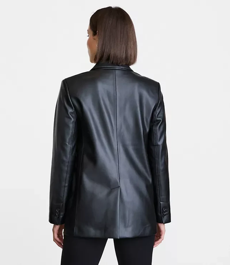Petite LOFT Versa Faux Leather Relaxed Blazer