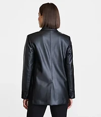 Petite LOFT Versa Faux Leather Relaxed Blazer