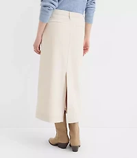 Pintucked Corduroy Midi Pocket Skirt