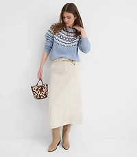 Pintucked Corduroy Midi Pocket Skirt