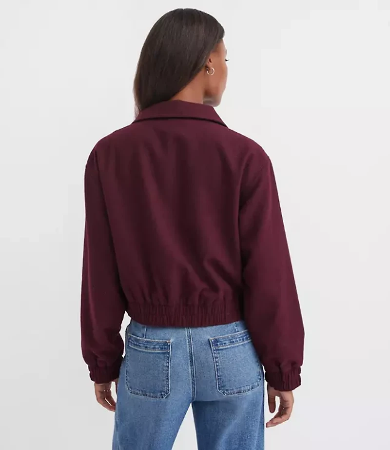 Petite Wool Blend Bomber Jacket