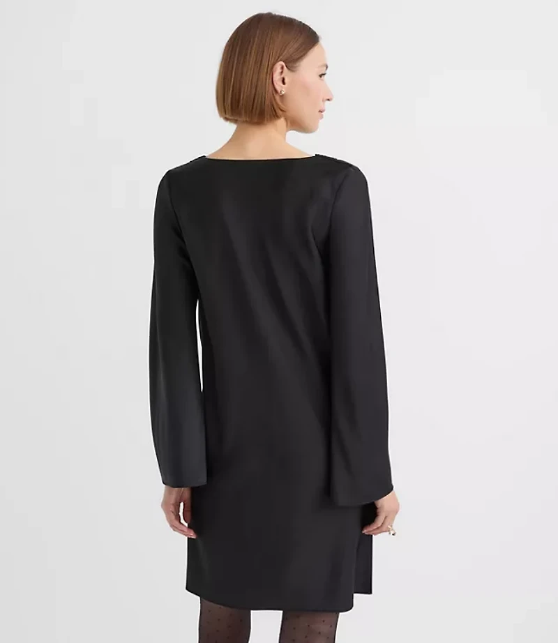 Satin Cowl Neck Mini Dress