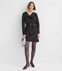 Satin Cowl Neck Mini Dress