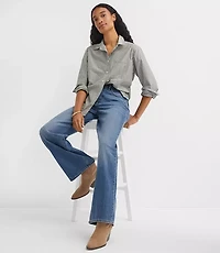 Petite Striped Poplin Everyday Relaxed Pocket Shirt