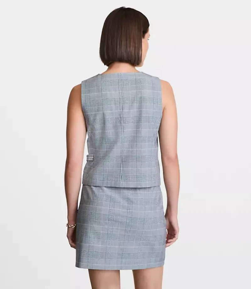 Petite LOFT Versa Plaid Seasonless Stretch Wrap Vest