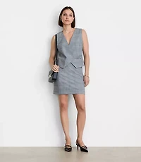 Petite LOFT Versa Plaid Seasonless Stretch Wrap Vest