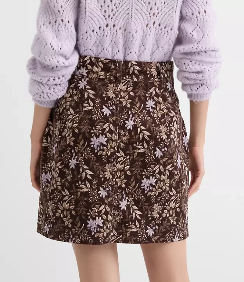Petite Garden Corduroy Mini Pocket Skirt